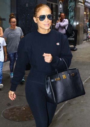 Jennifer Lopez - Leaving a recording studio in New York City