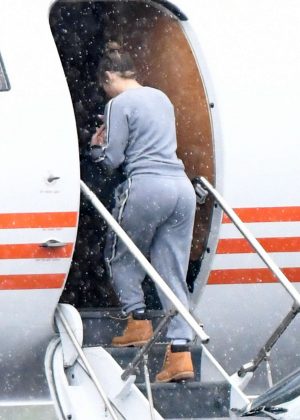 Jennifer Lopez on a private jet in Miami