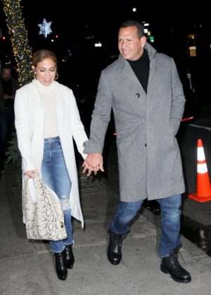 Jennifer Lopez out for dinner at NELLO Restaurant in New York
