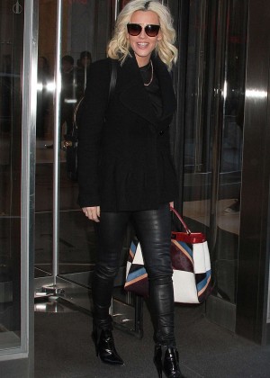 Jenny McCarthy Leaving SiriusXM Studios in New York