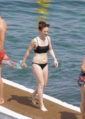 Jess Glynne in Black Bikini in St Jean Cap Ferrat