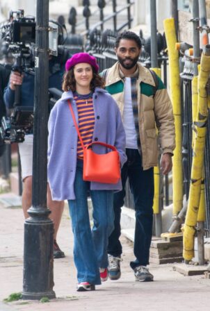 Jessica Brown Findlay - Shooting 'Flatshare' with Anthony Welsh in Brighton