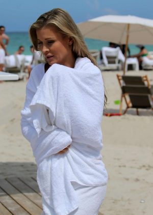 Joanna Krupa on the beach in Miami