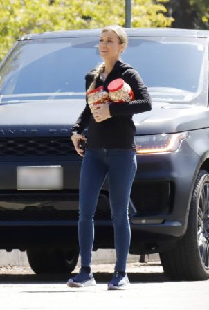 Joanna Krupa - Shooting a commercial for Purina Dog Food in L.A