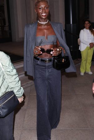 Jodie Turner-Smith - Wears Gucci while leaving her hotel during fashion week in Milan