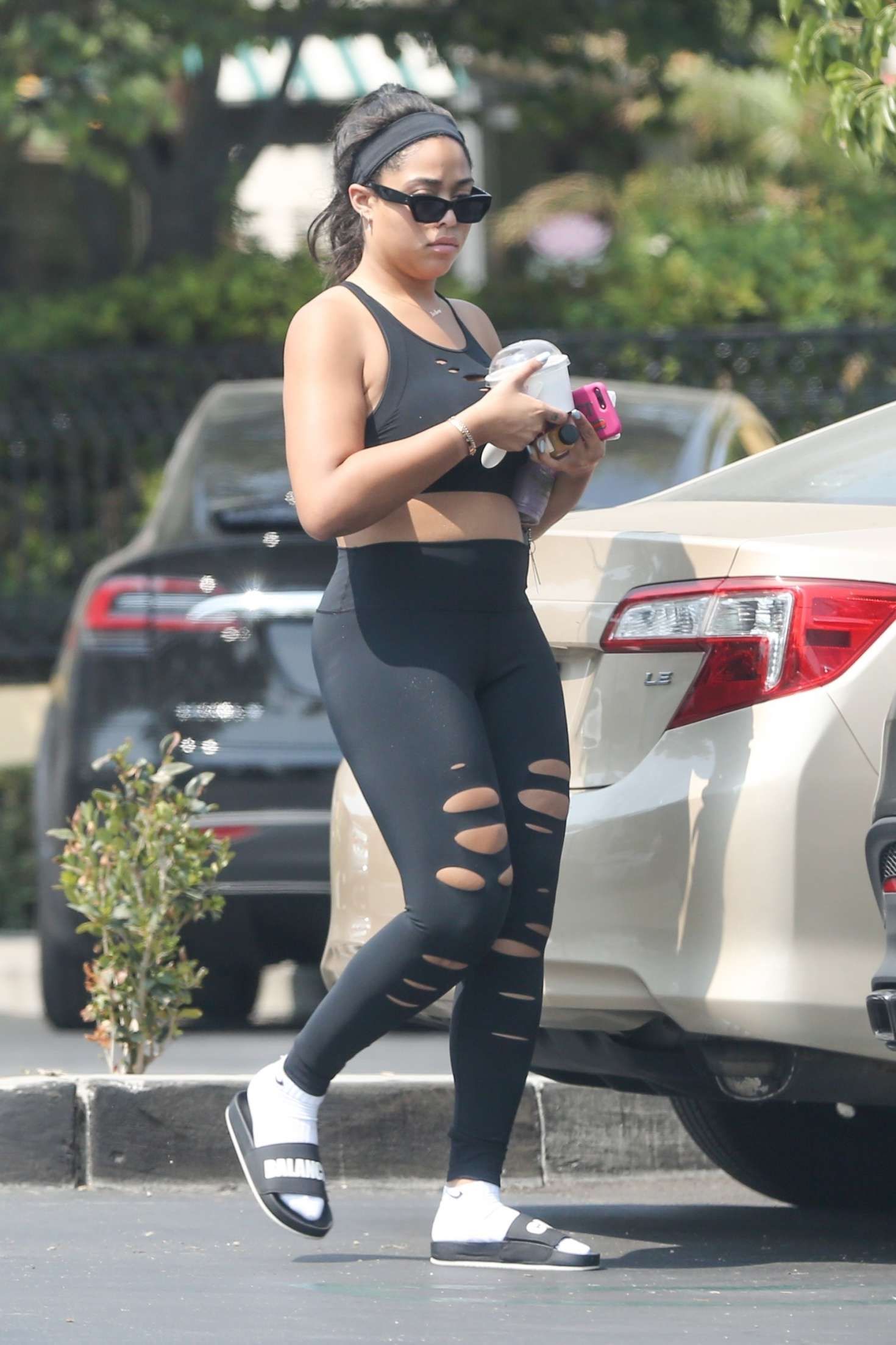 Jordyn Woods in workout ensemble -01 | GotCeleb