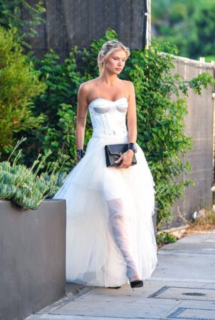 Josie Canseco - Out in all white gown in Los Angeles