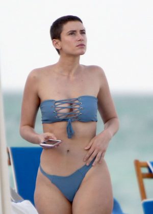 Julieanna Goddard in Blue Bkini on Miami Beach