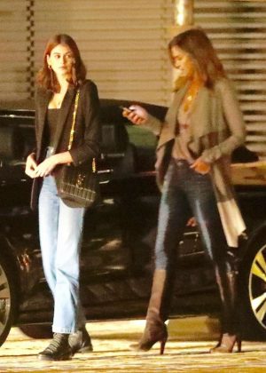 Kaia Gerber and Cindy Crawford - Out for a dinner at Nobu in Malibu