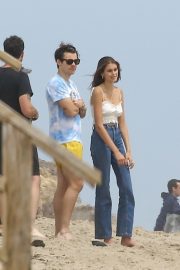 Kaia Gerber and Harry Styles - Spotted at the beach in Malibu