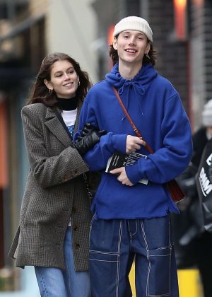 Kaia Gerber and Wellington Grant - Out in SoHo