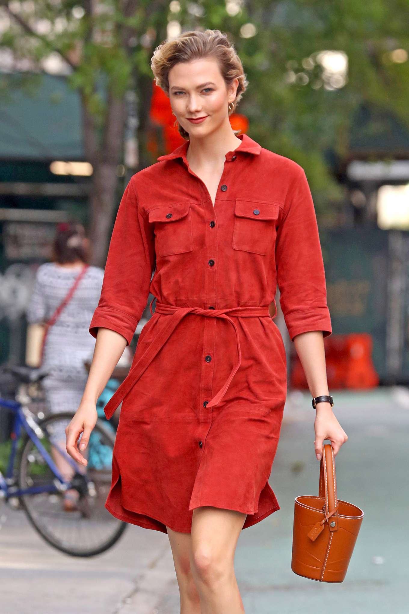 Karlie Kloss – Wearing a Red Dress in NYC | GotCeleb