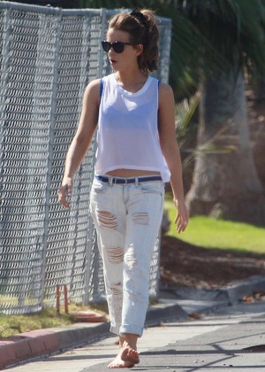 Kate Beckinsale in Ripped Jeans Out in LA