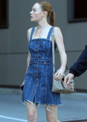 Kate Bosworth in Jeans Dress out in Hollywood