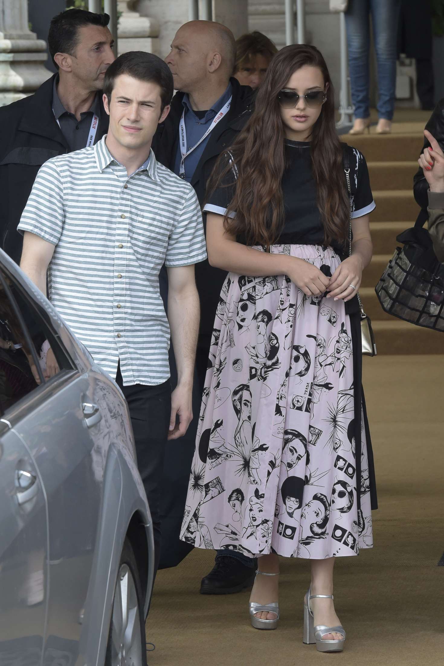 Katherine Langford and Dylan Minnette: Leave their hotel in Rome -14