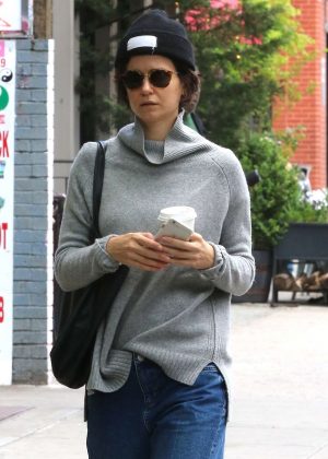 Katherine Waterston out for coffee in NYC