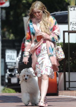 Kathryn Newton with her dog in Beverly Hills