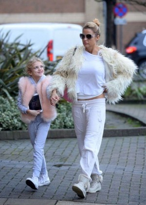 Katie Price with her daughter Princess out in Woking