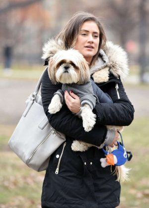 Katie Waissel walking her dog Norman in New York