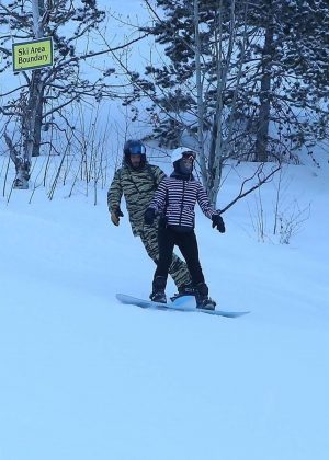 Katy Perry and Orlando Bloom - Snowboarding in Aspen