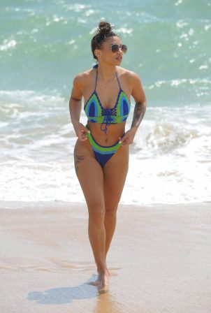 Kayleigh Morris in Bikini on Camber Sands beach