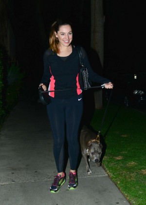 Kelly Brook - Walking her dog in LA