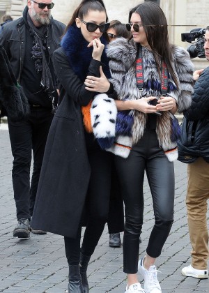 Kendall Jenner and Bella Hadid - Out and about in Rome