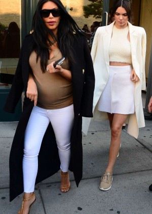 Kendall Jenner and Kim Kardashian out in SoHo