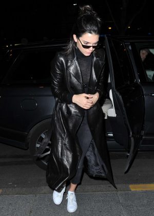 Kendall Jenner in Mini Skirt and Leather Jacket -11 | GotCeleb