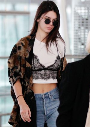 Kendall Jenner - Arriving at Heathrow Airport in London