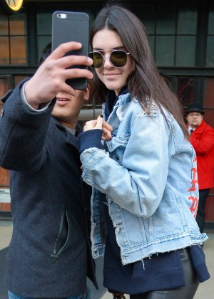 Kendall Jenner in Jeans Jacket out in New York