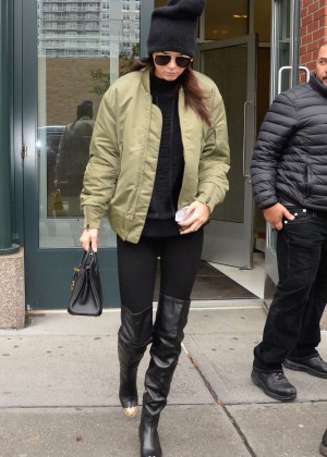 Kendall Jenner in Tights out and about in NY