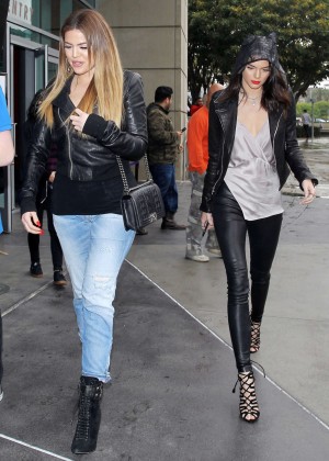 Kendall Jenner & Khloe Kardashian - Leaving the Staples Center in Los Angeles