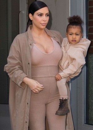 Kim Kardashian and Daughter North West Leaving Apartment in NYC