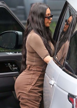 Kim Kardashian - Attends church services in Calabasas