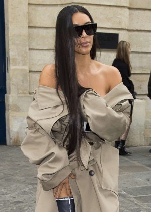 Kim Kardashian Leaving the Mugler offices in Paris