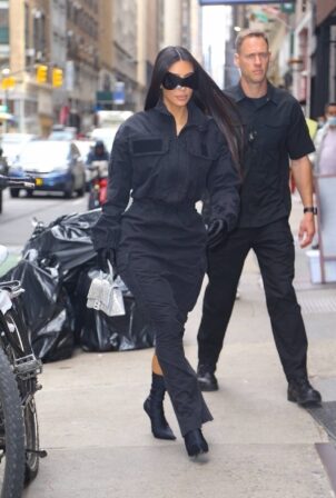 Kim Kardashian - steps out in head-to-toe Balenciaga as she heads out in New York City