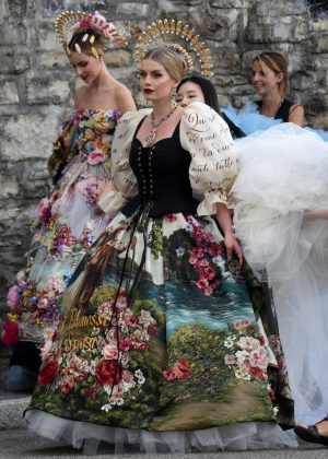 Kitty Spencer - Attends the lake Como fashion show of Dolce Gabbana in Italy