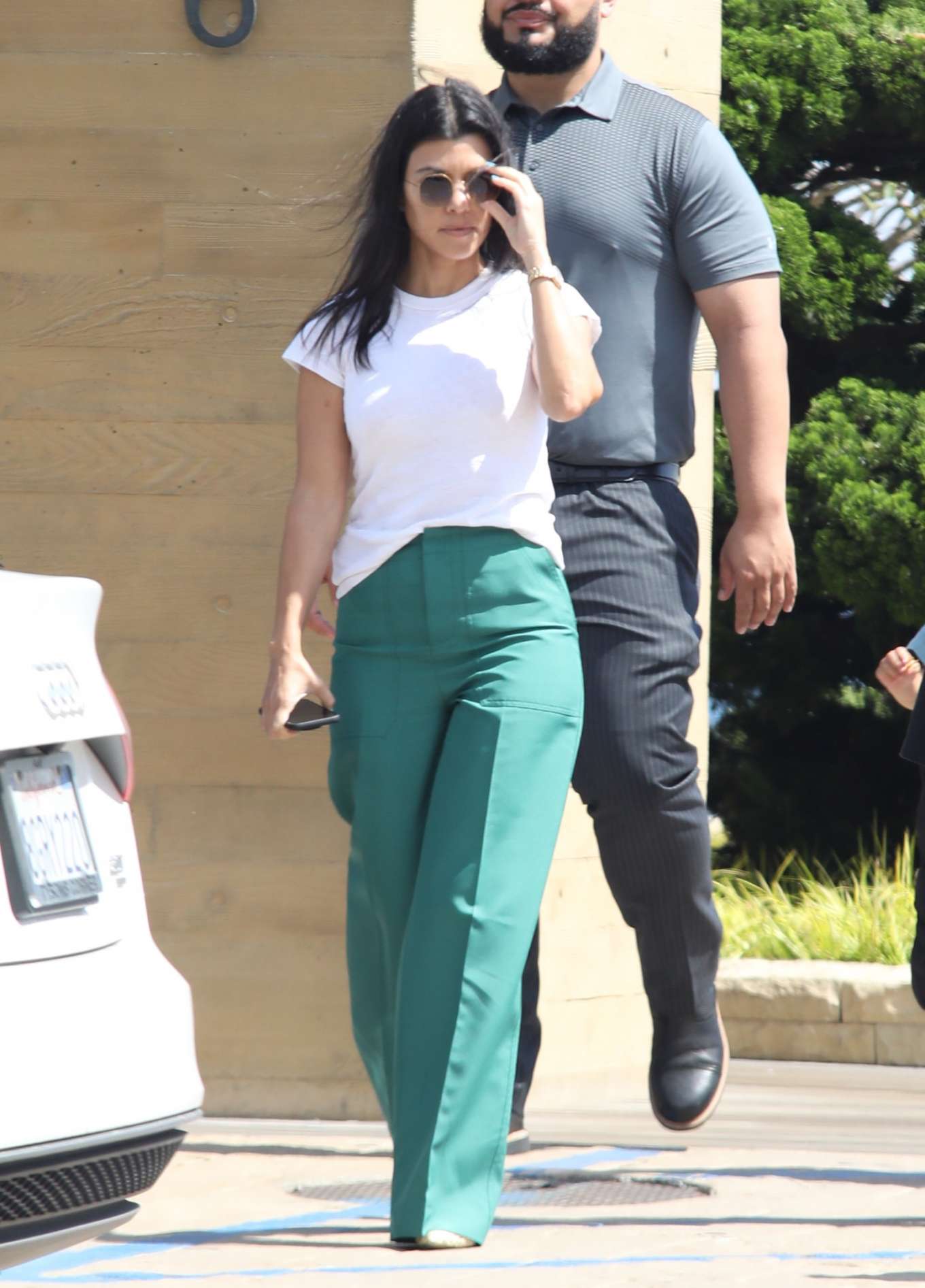 Kourtney Kardashian in Green Pants â€“ Arrives at Nobu in Malibu