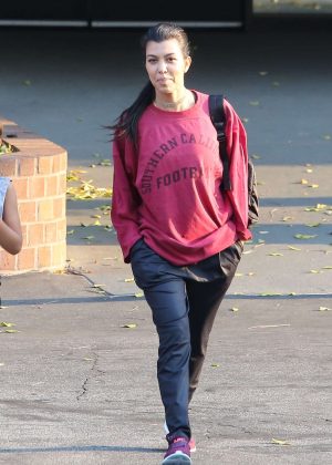 Kourtney Kardashian leaving a gym in Calabasas
