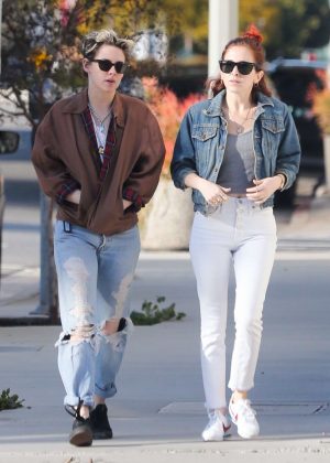 Kristen Stewart and Sara Dinkin in Jeans - Out in Los Angeles
