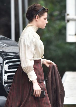 Kristen Stewart on set of the 'Untitled Lizzie Borden Project' in Savannah