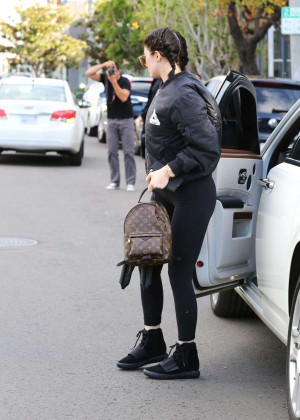 Kylie Jenner in Leggings on Melrose in West Hollywood