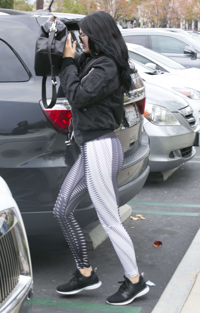 Kylie Jenner in Spandex out and about in Calabasas