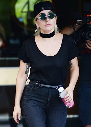 Lady Gaga in Jeans Leaving her apartment in New York City