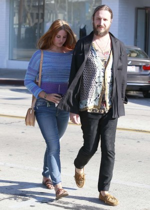 Lana Del Rey in Jeans at Cecconi's in West Hollywood