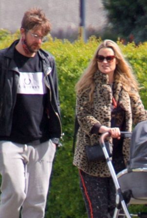 Laura Whitmore - With Iain Sterling out with their newborn baby in outin London