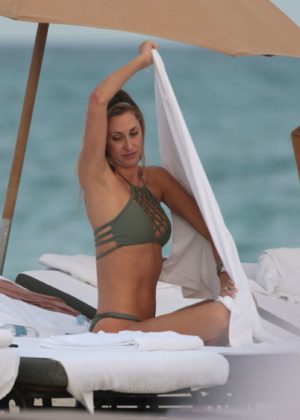 Lauren Stoner in Olive Bikini at the beach in Miami