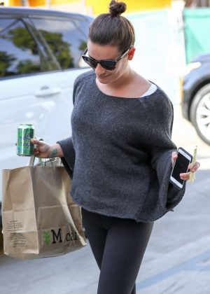 Lea Michele - Arriving at a hair salon in Los Angeles