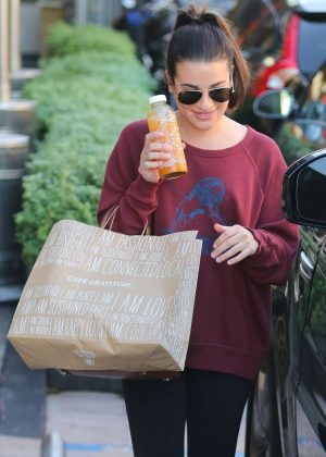 Lea Michele at Cafe Gratitude in Los Angeles